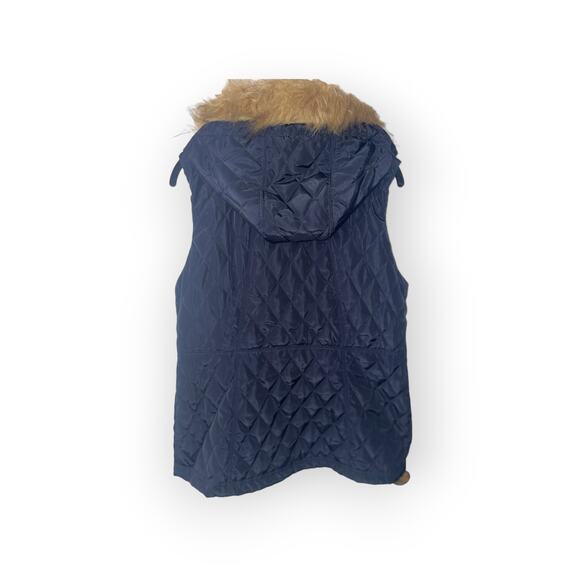 Thread and Supply Puffer Quilted vest with faux fur trim Sz L - Picture 2 of 4